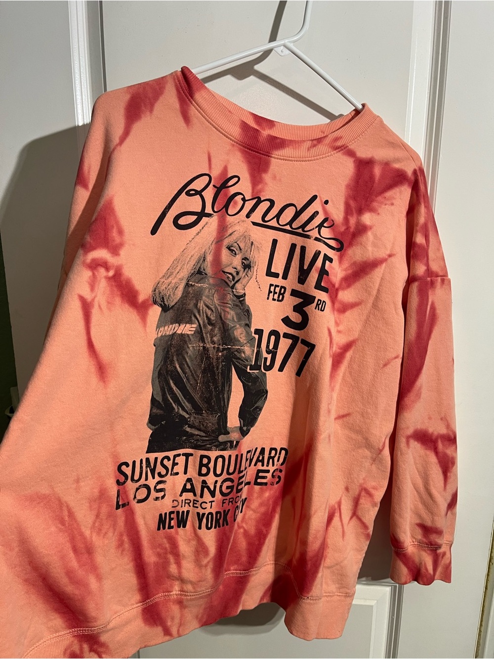Blondie Tie-Dye Crewneck Sweatshirt - Peach & Red